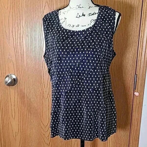 Christopher & Banks polka dot tiered ruffle tank top blouse